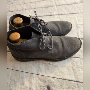 ZARA MAN GRAY LEATHER-SEUDE CHUKKA LACE-UP BOOT SIZE 43 9-10